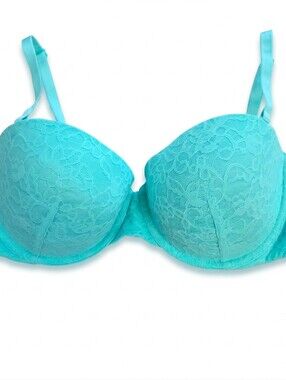 Victoria's Secret Aqua Blue Lace Multi-Way Strapless Convertible Demi Bra 38C